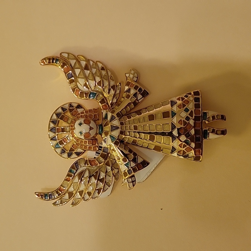 New vintage Bob Mackie mosaic. Guardian angel pin